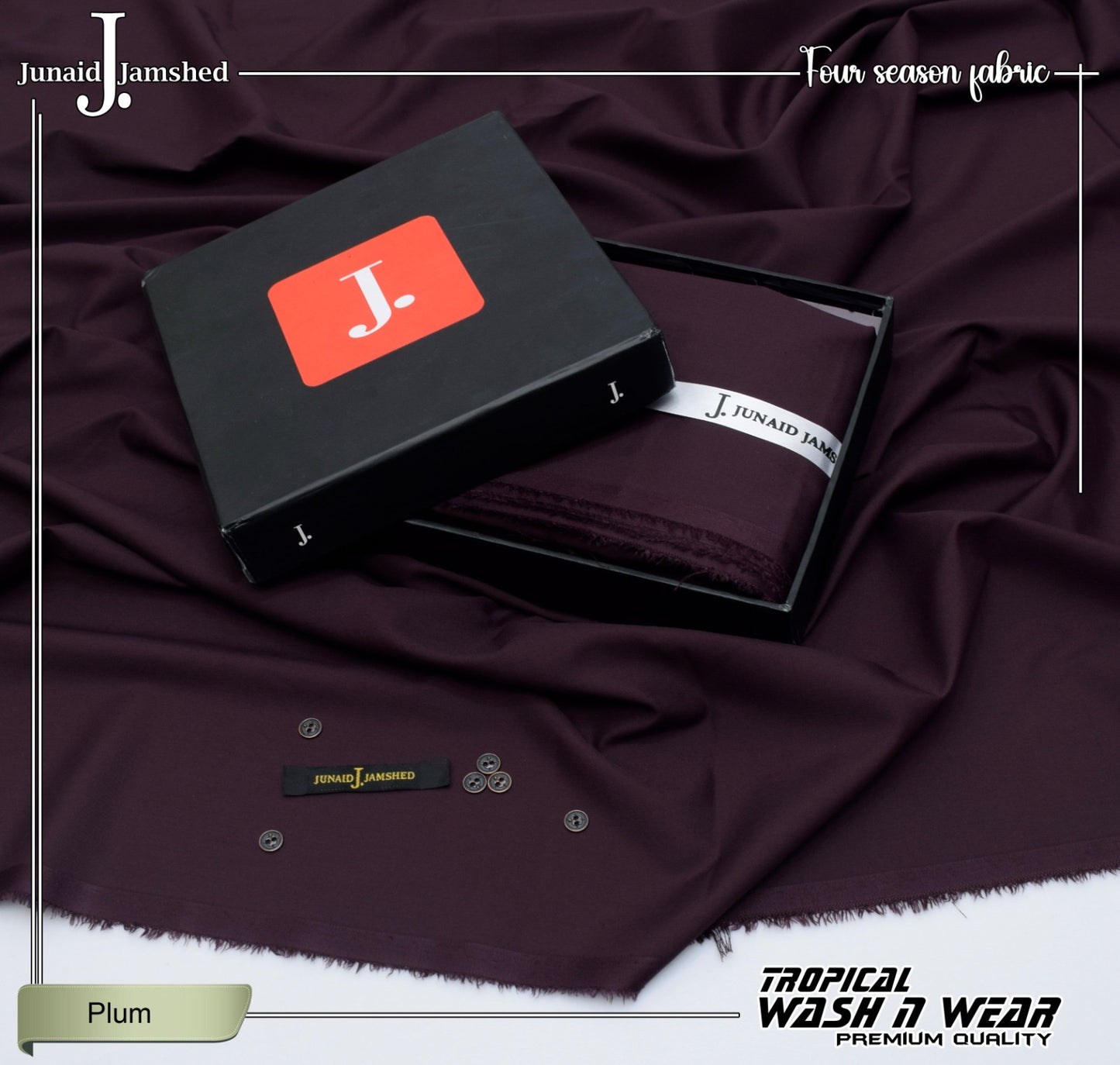 Junaid Jamshed Premium Wash n Wear - Plum
