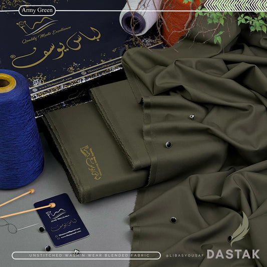 Libas e Yousaf Dastak Wash n Wear - Army Green