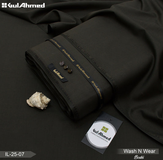 Gul Ahmed Wash n Wear - Army Green - IC-07