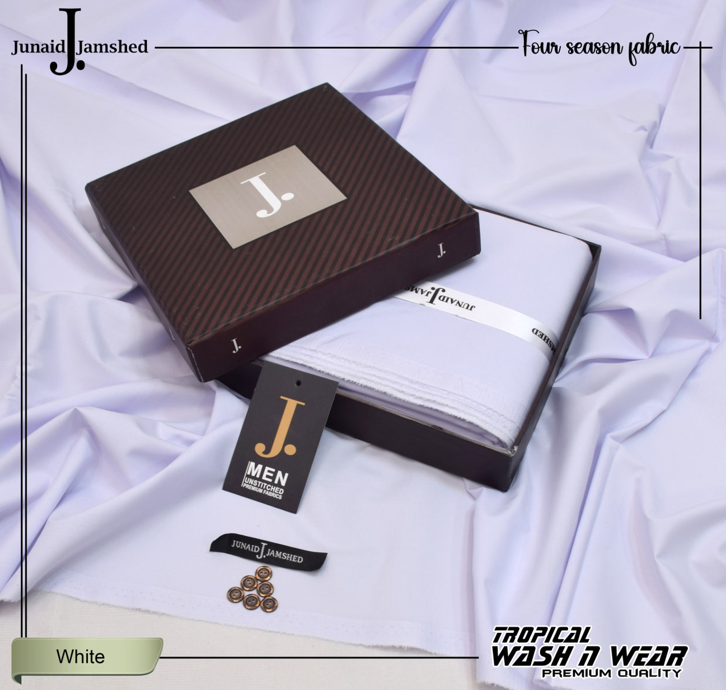 Junaid Jamshed Premium Wash n Wear - White